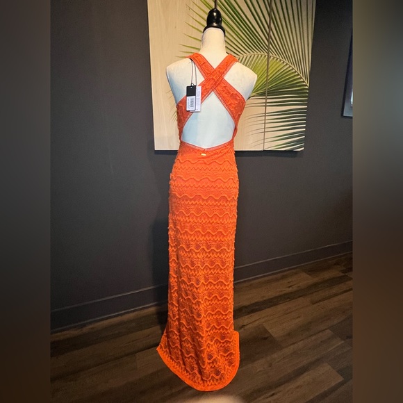 GUESS Wave Lace Maxi Dress Size XS NWT - Picture 7 of 12